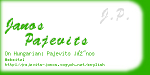 janos pajevits business card